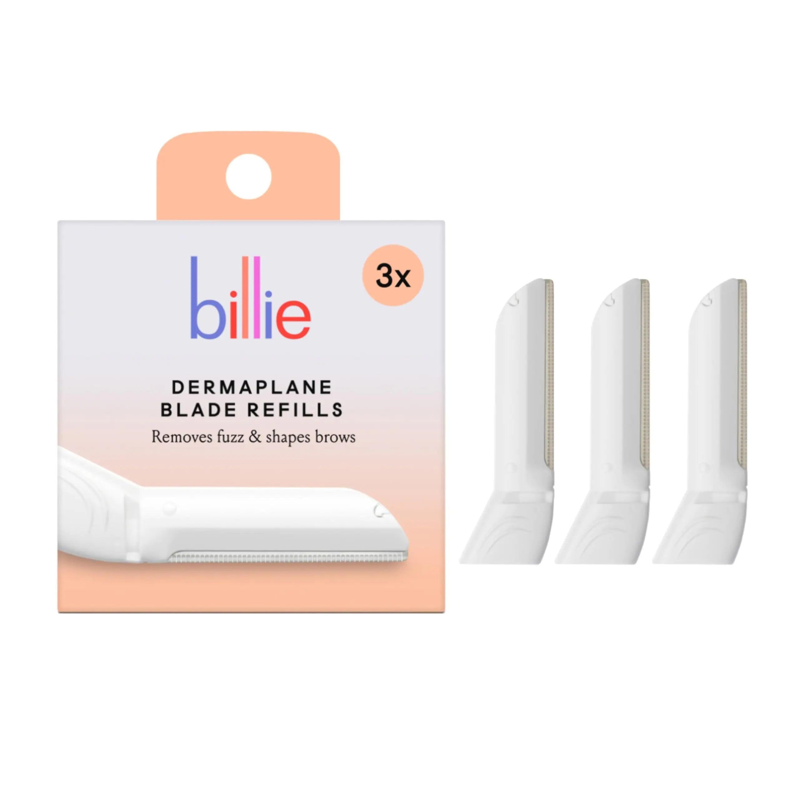 Billie - Dermaplane Refill Blades - Stainless Steel Blades with Safety Micro-guards - Nickel-free - Gently Exfoliates Skin - 3 count 3 Count Refills - Evallys.com # #