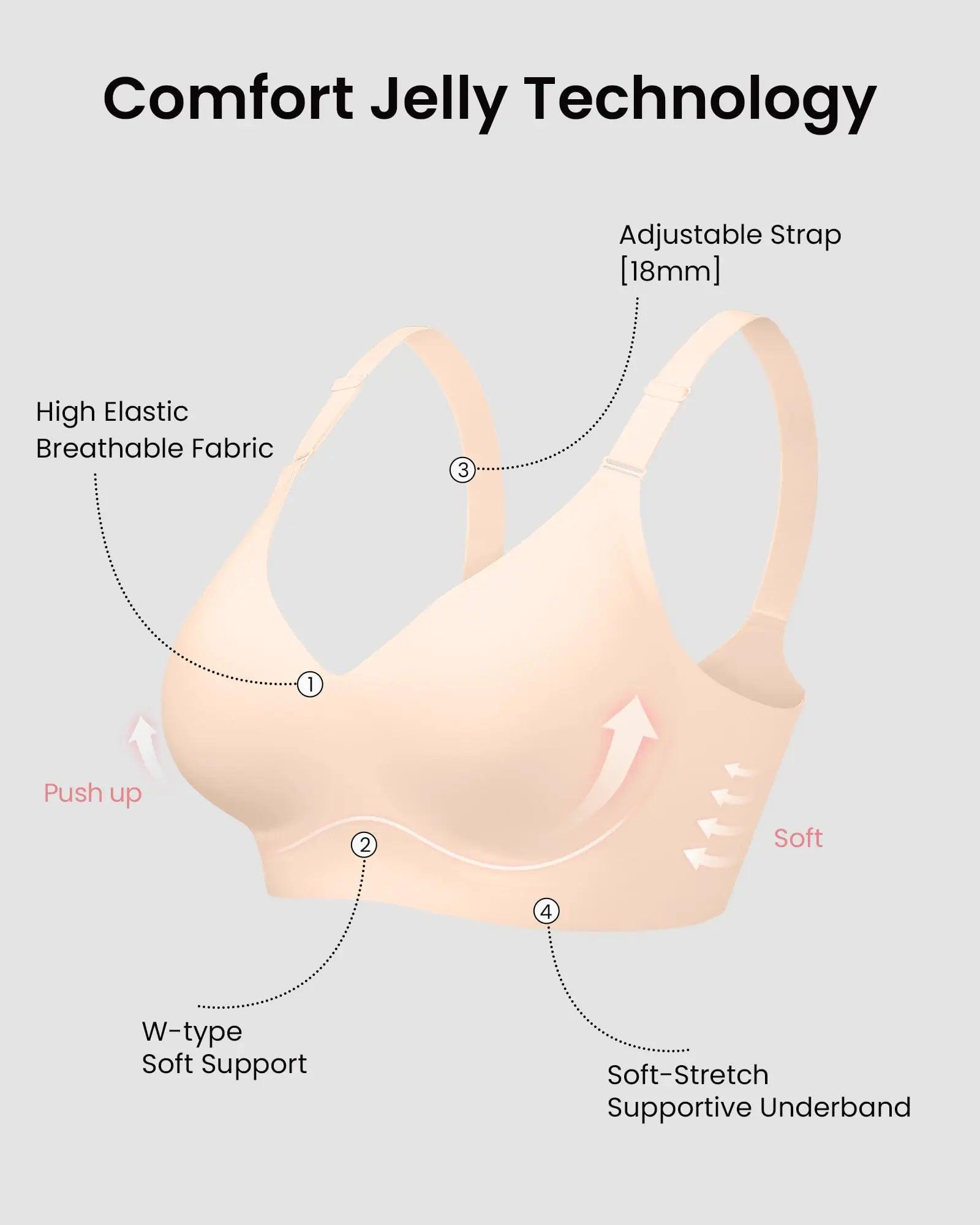 Comfortable Seamless Full Coverage Bra for Women Wireless Bras with Soft Support Regular and Plus Size 4X-Large Nude - Evallys.com # #