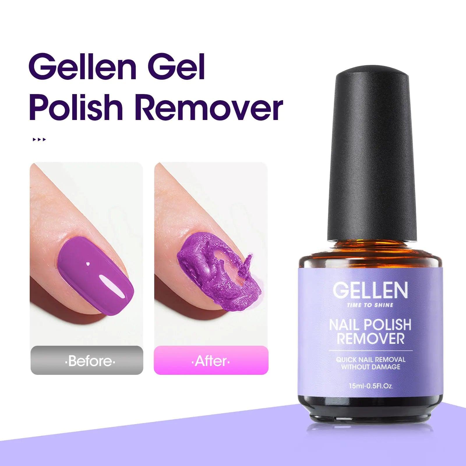 Gellen Gel Nail Polish Remover, 1pc Gel Polish Remover for Nails, Quick & Easy Nail Gel Remover in 2-5 Minutes, No Need Soaking Or Wrapping -15ml - Evallys.com # #