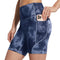 BALEAF Women's 8"/ 5"/ 3" Biker Shorts High Waist Yoga Workout Gym Running Volleyball Spandex Shorts with Pockets 8 inches Medium Tie Dye Blue-softer - Evallys.com # #