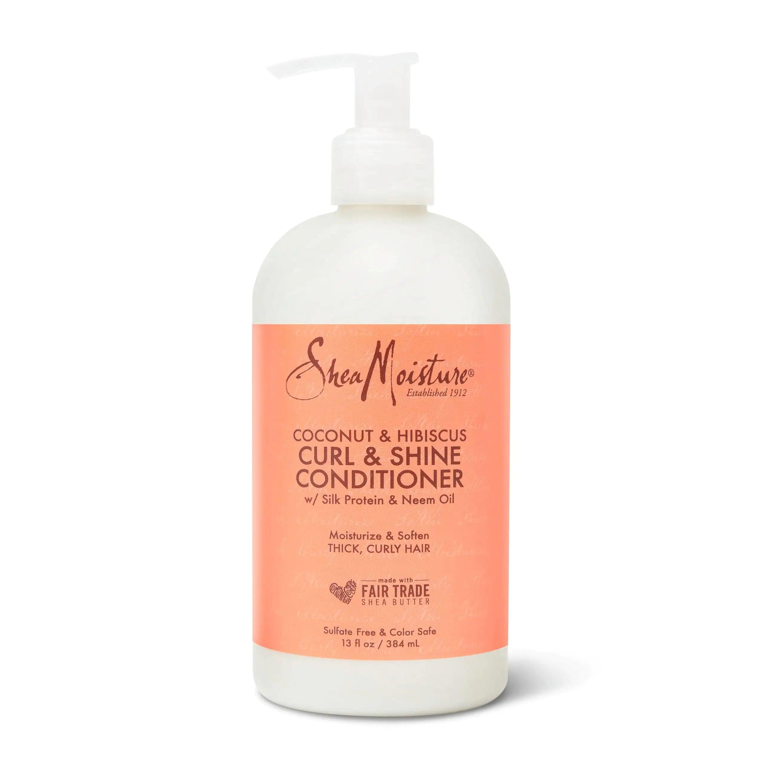 SheaMoisture Curl & Shine Conditioner Coconut & Hibiscus, for Thick, Curly Hair to Moisturize & Soften, 13 oz 13 Fl Oz (Pack of 1) - Evallys.com # #