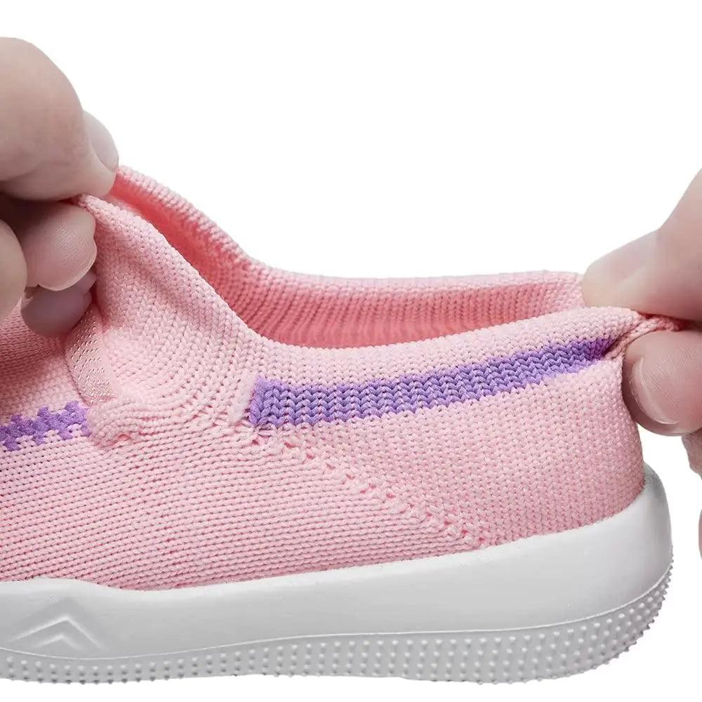 Eashi Baby Boy Girl Non-Skid Indoor Infant Walking Shoes Breathable Warm Elastic Sock Shoes with Memory Sole Protect Toes Outdoor Sneakers 9-12 Months Infant Pink - Evallys.com # #