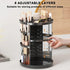 Rotating Makeup Organizer for Vanity, 360 Spinning Skincare Organizers with Adjustable Trays, Make Up Desk Storage Carousel Rack, Cosmetic Display Cases for Dresser Bathroom Countertop Black - Evallys.com # #