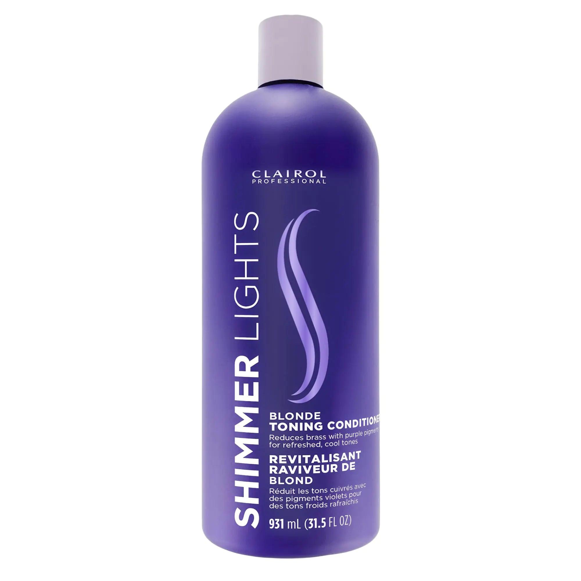 Clairol Professional Shimmer Lights Purple Shampoo & Conditioner | Neutralizes Brass & Yellow Tones | For Blonde, Silver, Gray & Highlighted Hair Shimmer Lights Purple Conditioner 31.5 Fl Oz (Pack of 1) - Evallys.com # #