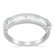 .925 Sterling Silver 1/2 Cttw Baguette Cut Diamond Channel Set X-Station Wedding Ring (H-I Color, I1-I2 Clarity) - Evallys.com