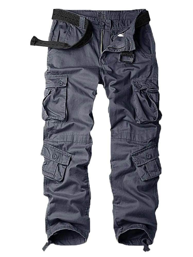 AKARMY Men's Casual Cargo Pants Military Army Camo Pants Combat Work Pants with 8 Pockets(No Belt) 32 Gray - Evallys.com # #