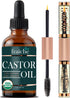 Organic Castor Oil for Face (2oz) + FREE Filled Mascara Tube USDA Cert, 100% Pure, Cold Pressed, Hexane Free by Live Fraiche. Hair Growth Oil for Eyelashes, Eyebrows, Lash Growth Serum. Brow Treatment 2 Fl Oz (Pack of 1) - Evallys.com # #