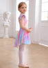 MdnMd Ballet Leotards with Skirt Toddler Girls Dance Ballerina Outfit Dresses Short Sleeve Rainbow Butterfly 4-5T - Evallys.com # #
