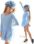 Arshiner Kids Girls Classic Long Sleeve Leotard Dance Ballet Dress Z_blue 4-5T - Evallys.com # #