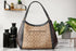 Coach (C6831) Kristy Medium Signature Khaki Brown Block Canvas Shoulder Handbag - Evallys.com # #