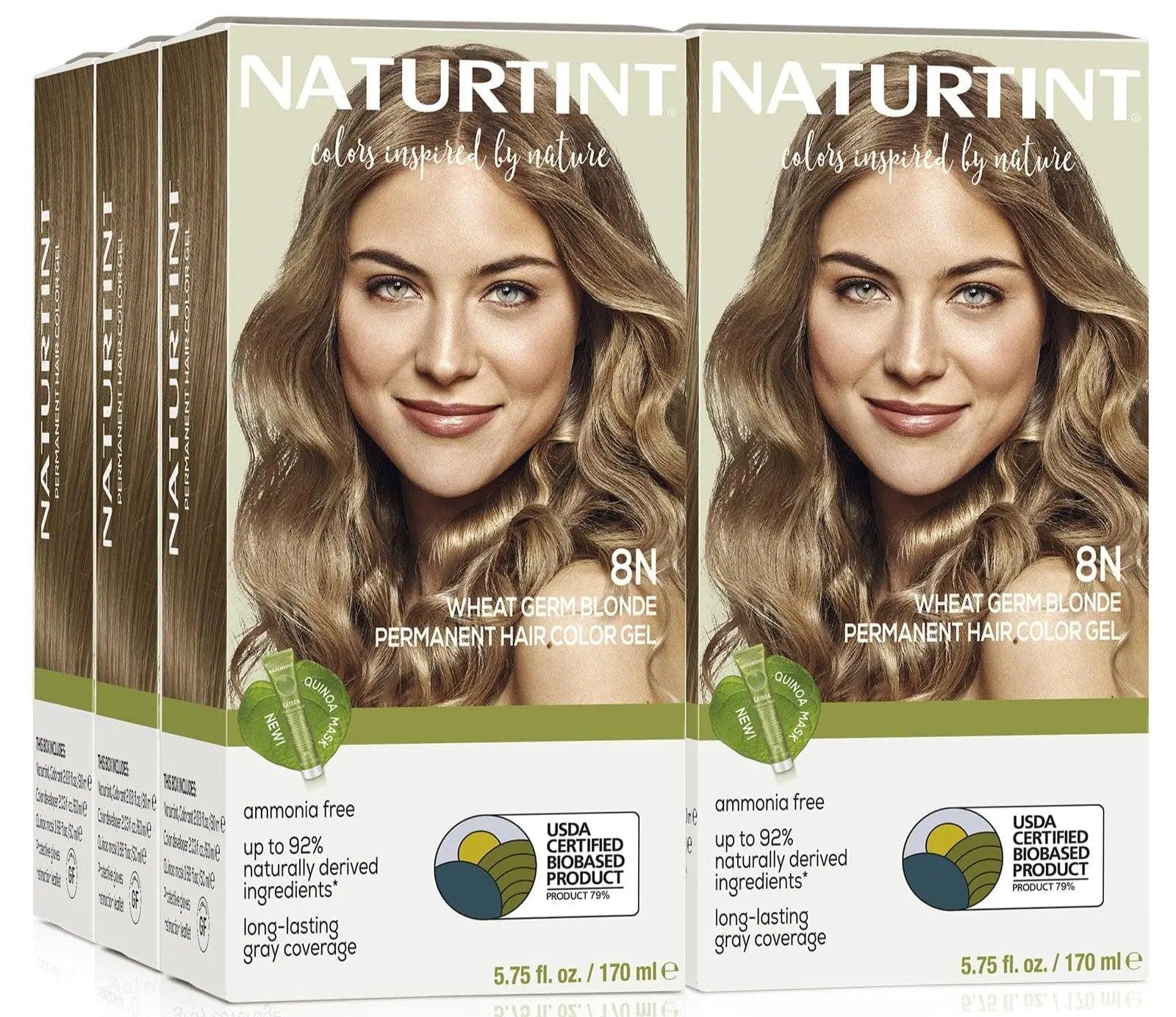 Naturtint Permanent Hair Color 8N Wheat Germ Blonde (Pack of 6), Ammonia Free, Vegan, Cruelty Free, up to 100% Gray Coverage, Long Lasting Results - Evallys.com # #