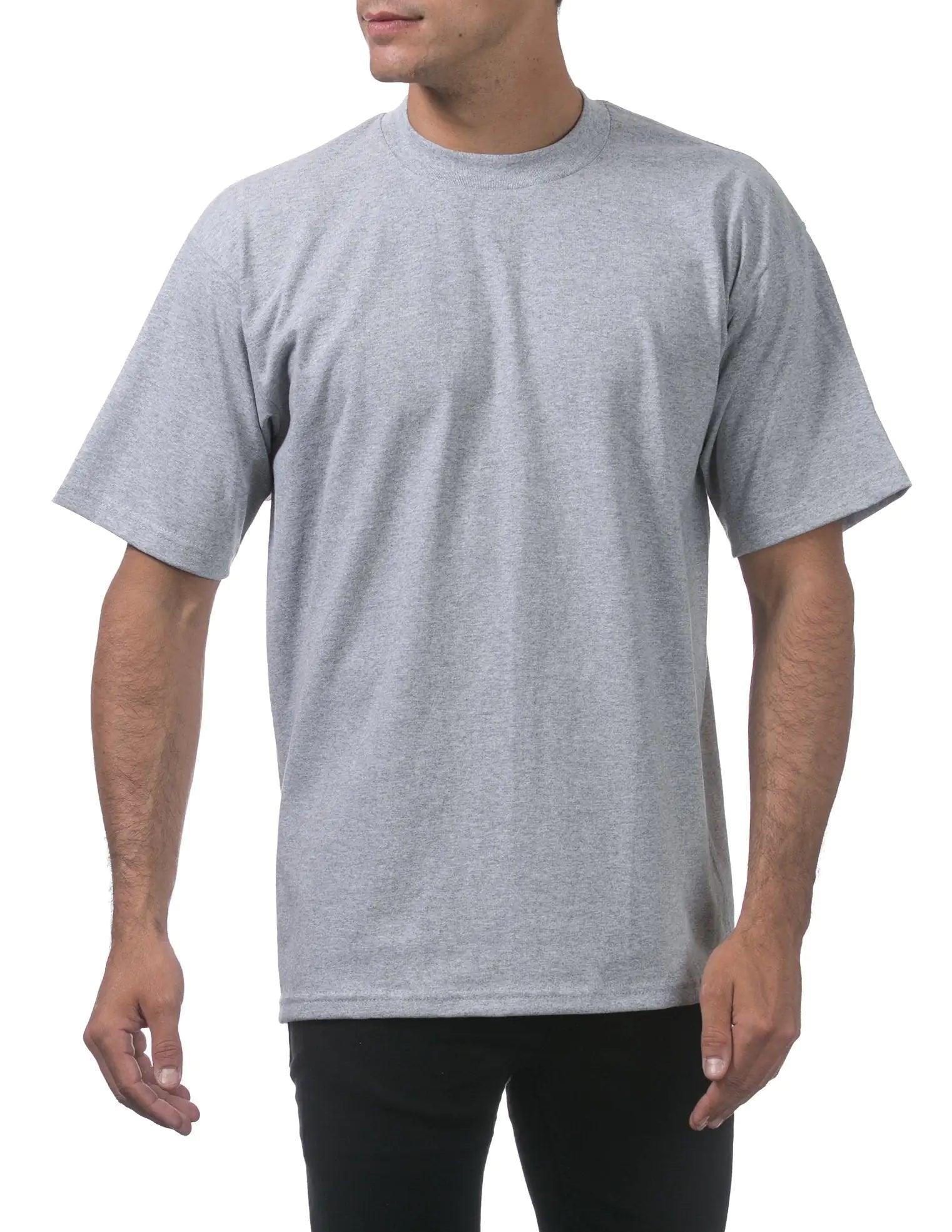 Pro Club Men's 3-Pack Heavyweight Cotton Short Sleeve Crew Neck T-Shirt 7X-Large Heather Gray - Evallys.com # #