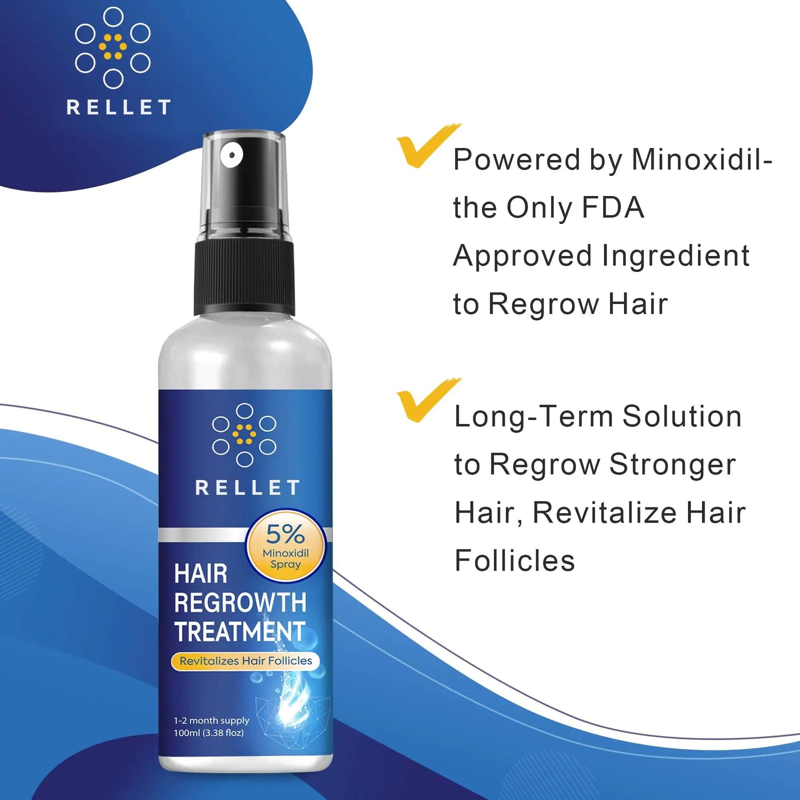 5% Minoxidil Hair Growth Spray For Men and Women 100Ml Hair Regrowth Treatment Serum For Stronger Thicker Longer Hair Help to Stop Thinning and loss hair 2 Month supply - Evallys.com # #