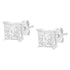 10K White Gold Square Earrings with Princess Cut Diamond (3/4 cttw, I-J Color, I2-I3 Clarity) - Evallys.com # #