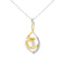 10K Two-Tone Yellow & White Gold 1/4 Cttw Brilliant-Cut Round Diamond Spiral Link 18" Pendant Necklace (I-J Color, I2-I3 Clarity) - Evallys.com # #