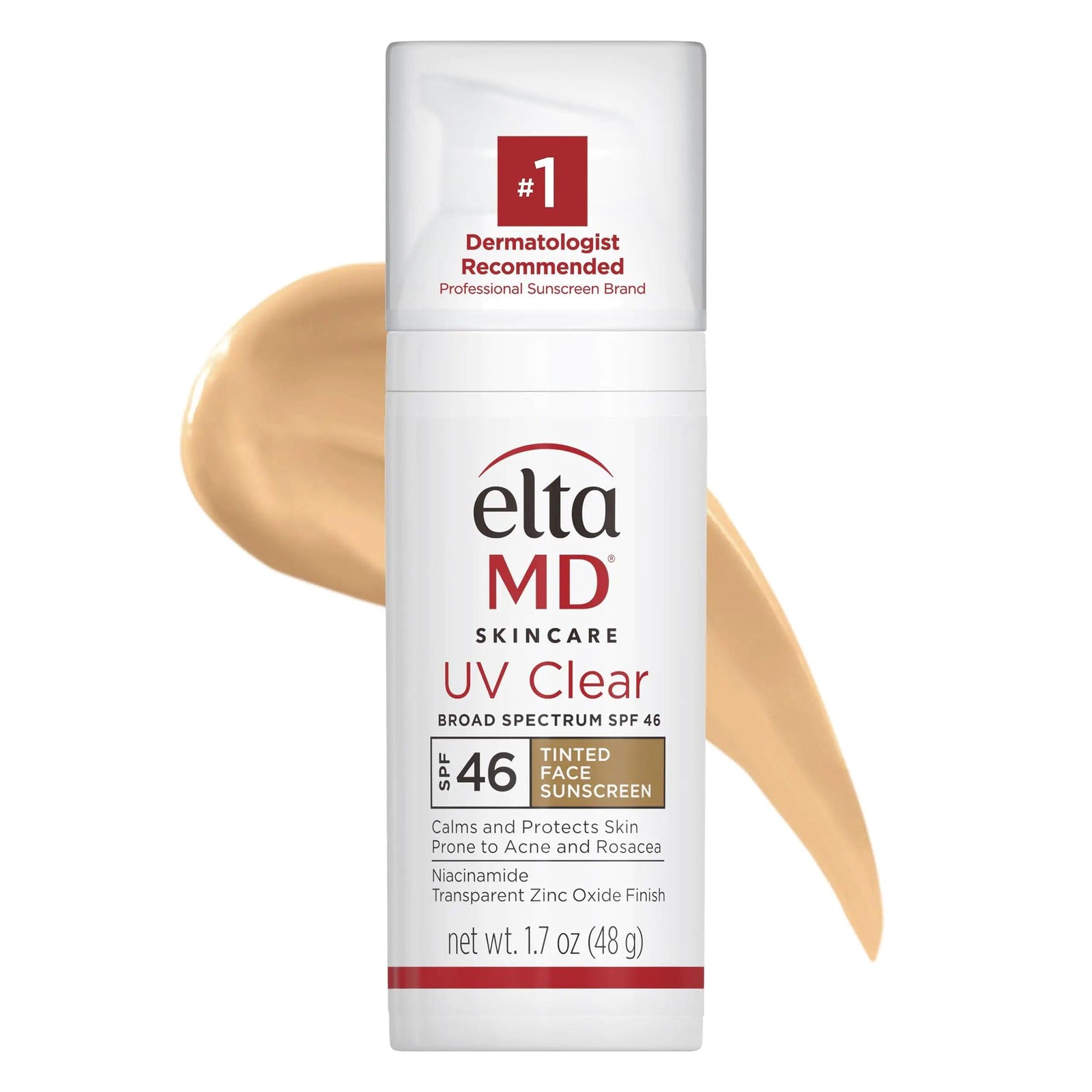 EltaMD UV Clear Tinted Face Sunscreen SPF 46, Oil- Free Tinted Sunscreen with Zinc Oxide, Dermatologist Recommended Sunscreen, 1.7 oz Pump - Evallys.com # #