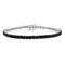 .925 Sterling Silver 3.0 Cttw Miracle-Set Treated Black Diamond Round Miracle Plate Tennis Bracelet (Black Color, I3 Clarity) - 7.25" - Evallys.com # #