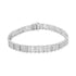 .925 Sterling Silver 1 1/2 cttw Round Diamond 3 Row Heart Link Bracelet (I-J Color,I3 Clarity) - 7.25 " - Evallys.com # #