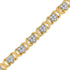 14KY Yellow Gold Plated .925 Sterling Silver 1.00 Cttw Diamond Heart and X Link Bracelet (I-J Color, I3 Clarity) - 7.25" Inches - Evallys.com # #