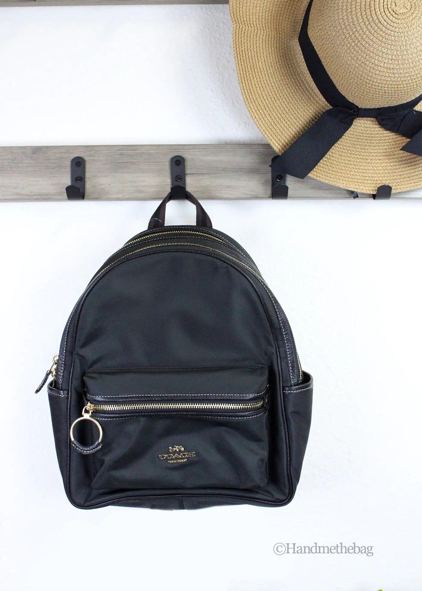 Coach (CA210) Ellis Medium Nylon Black Shoulder Backpack Bag - Evallys.com # #