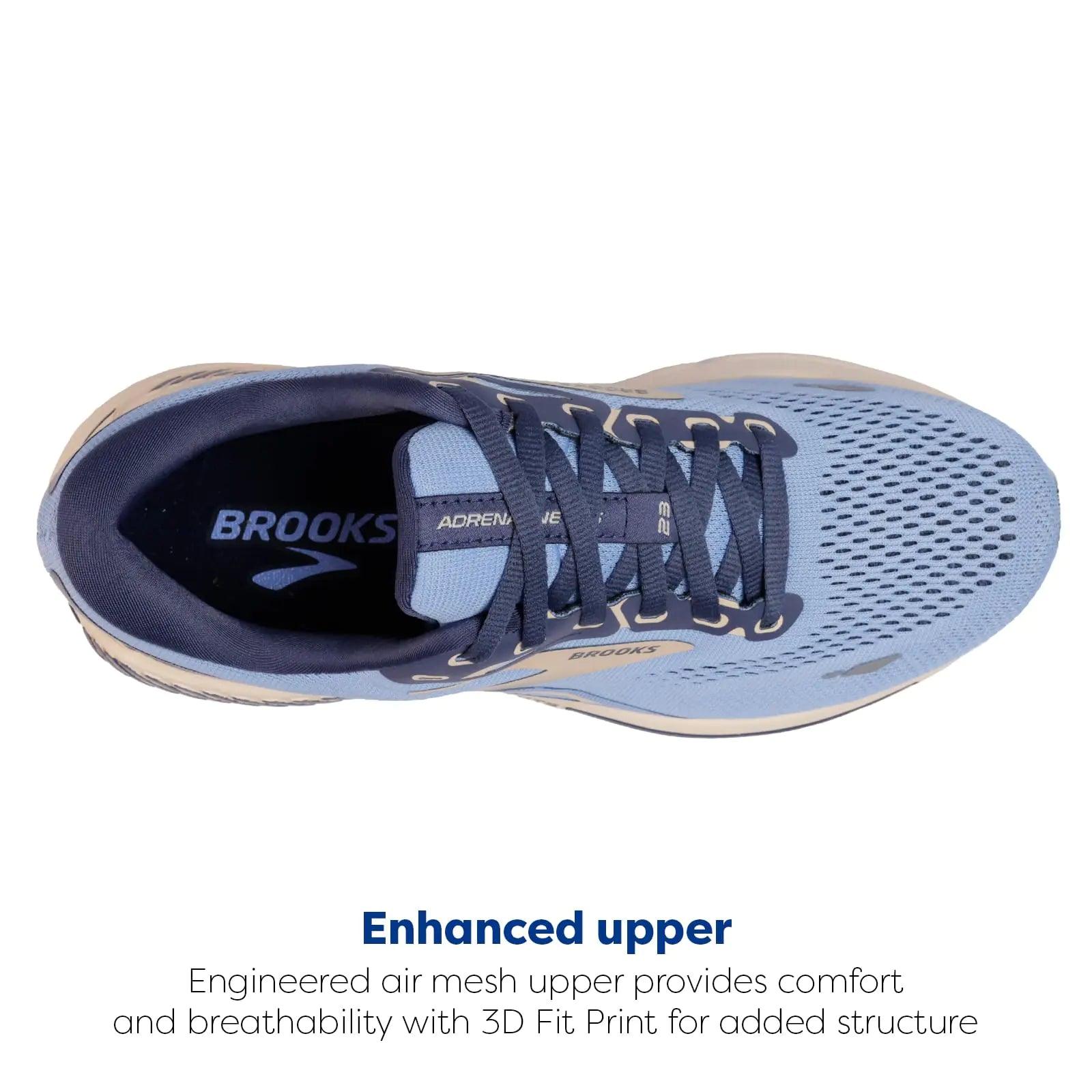 Brooks Women’s Adrenaline GTS 23 Supportive Running Shoe 7 Vista Blue/Navy/Linen - Evallys.com # #