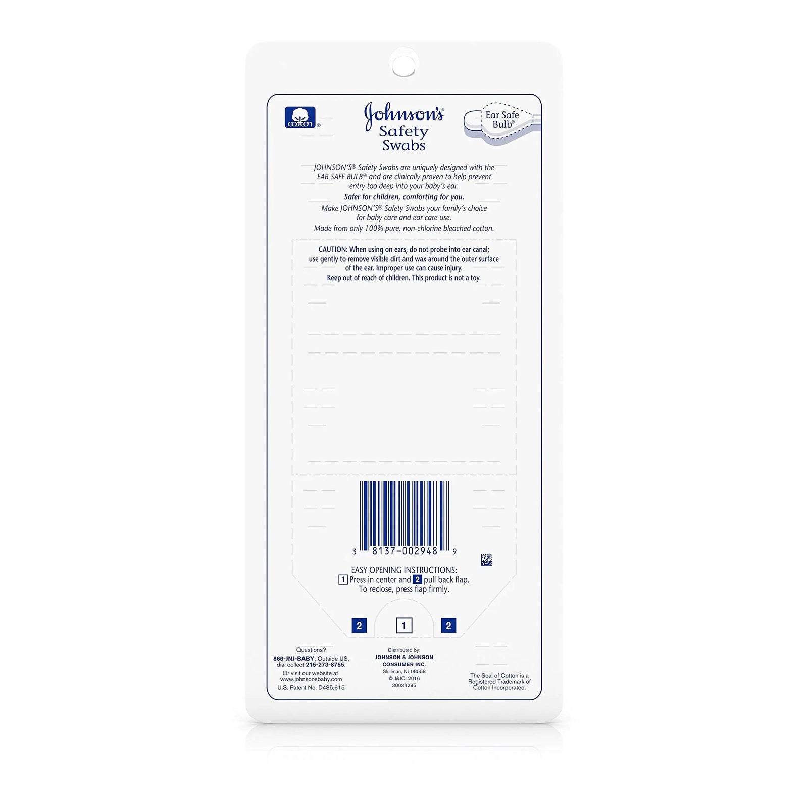 Johnson's Baby Safety Swabs 185 Each 185 Count (Pack of 1) - Evallys.com # #