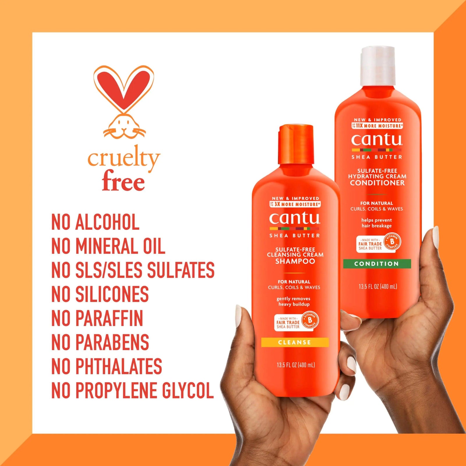 Cantu Shampoo & Conditioner with Shea Butter for Natural Hair, 13.5 fl oz (Pack of 2) 27 Fl Oz (Pack of 1) - Evallys.com # #