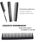 3 Pack Professional Cutting Comb Set, Teasing Comb, Fine and Wide-Tooth Combs for All Hair Types Black6 - Evallys.com # #