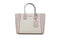 Michael Kors Kali Medium Optic White Rose Gold Signature PVC Satchel iPad Case Handbag - Evallys.com # #