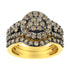 10K Yellow Gold and Black Rhodium Plated .925 Sterling Silver 1 3/5 Round-Cut Diamond Cocktail Ring (J-K Color, I1-I2 Clarity) - Evallys.com # #