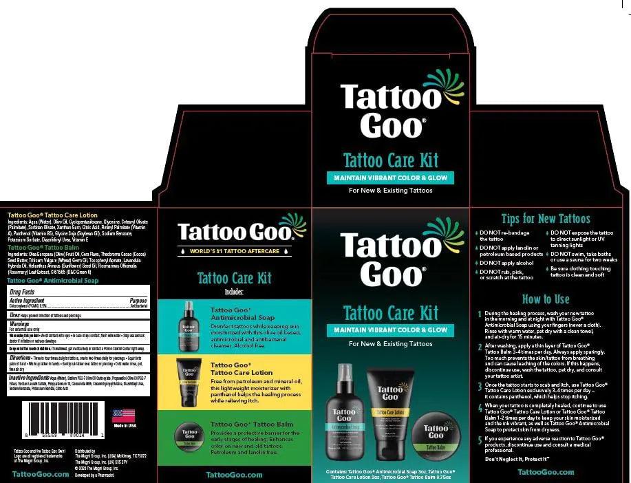 Tattoo Goo Aftercare Kit Includes Antimicrobial Soap, Balm, and Lotion, Tattoo Care for Color Enhancement + Quick Healing - Vegan, Cruelty-Free, Petroleum-Free (3 Piece Set) - Evallys.com # #