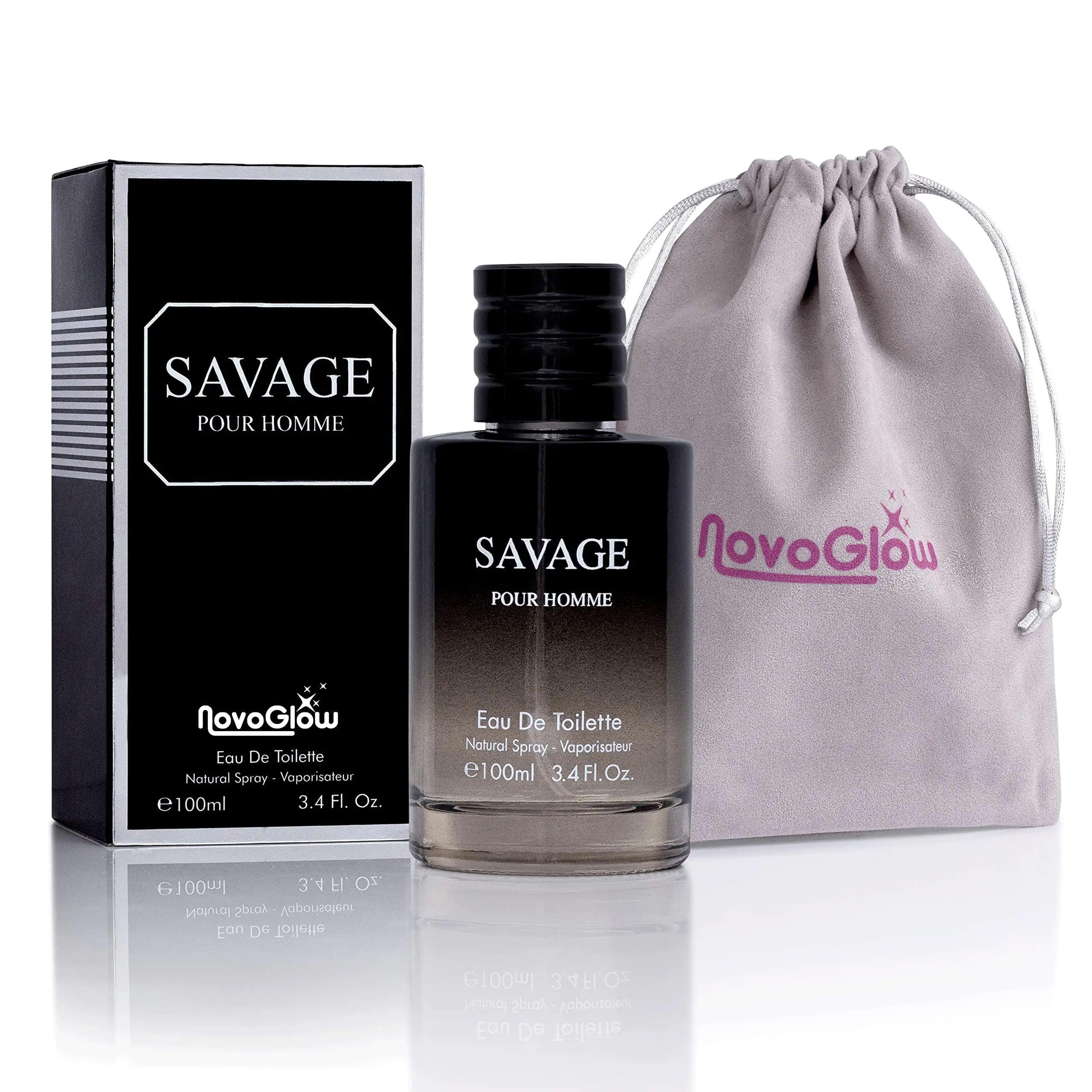 Savage for Men 3.4 Oz Men's Eau De Toilette Spray Refreshing & Warm Masculine Scent for Daily Use Men's Casual Cologne Includes NovoGlow Carrying Pouch Smell Fresh All Day A Gift for Any Occasion - Evallys.com # #