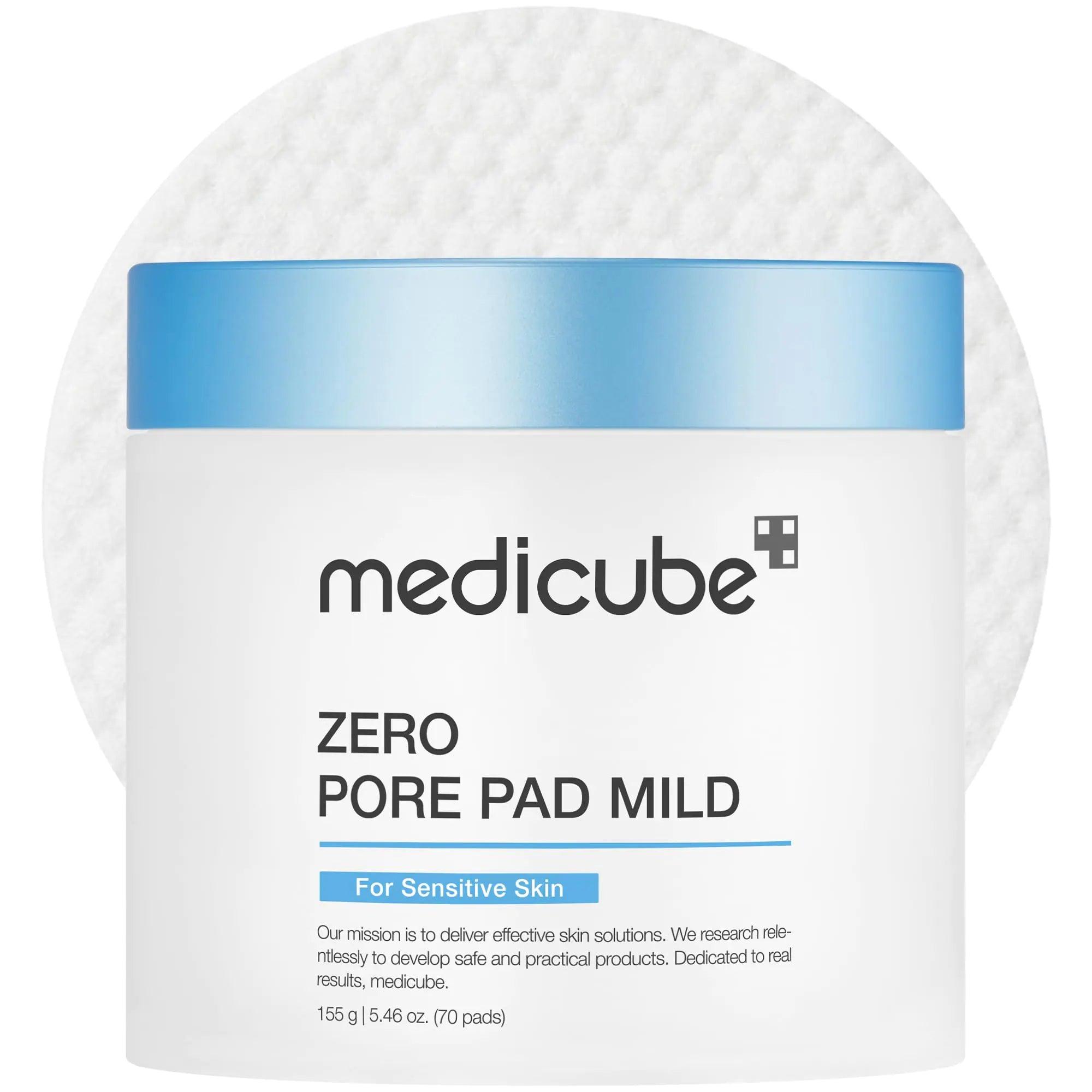 Medicube Zero Pore Pads Mild 2.0 (70 Pads) - Gentle Calming Toner Pads for Exfoliation, Minimizing Pores, and Blackhead Removal with PHA - Ideal for All Skin Types - Korean Skin Care Mild Pads 70 Count (Pack of 1) - Evallys.com # #