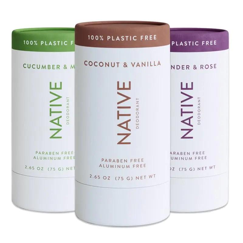 Native Deodorant Contains Naturally Derived Ingredients, 72 Hour Odor Control | Deodorant for Women and Men, Aluminum Free with Baking Soda, Coconut Oil and Shea Butter | Classics Pack of 3 3 Ct - Classic, Plastic Free - Evallys.com # #