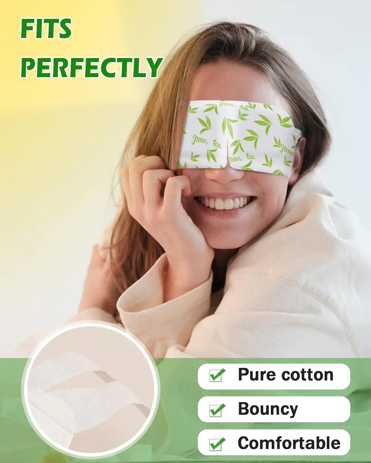 16 Packs Steam Eye Masks for Dry Eyes, Green Tea Warm Eye Mask, Relief Eye Fatigue Hot Sleep Eye Mask for Puffy Eyes Mask, Disposable Moist Heating Compress Pads for Sleeping, Self Heated Eye Mask - Evallys.com # #