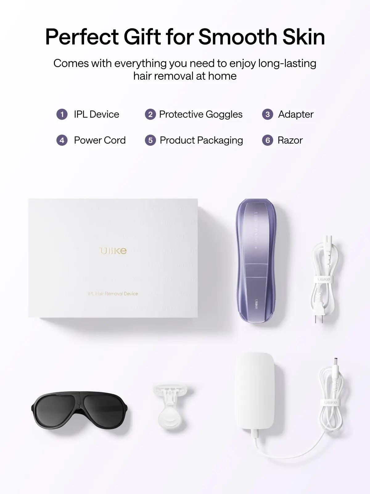 Ulike Laser Hair Removal, Air 10 IPL Hair Removal for Women and Men, 65°F Ice-Cooling Contact, Dual Lights, Skin Sensor & SHR Mode* for Nearly Painless, Effective & Long-Lasting Hair Removal from Home - Evallys.com # #