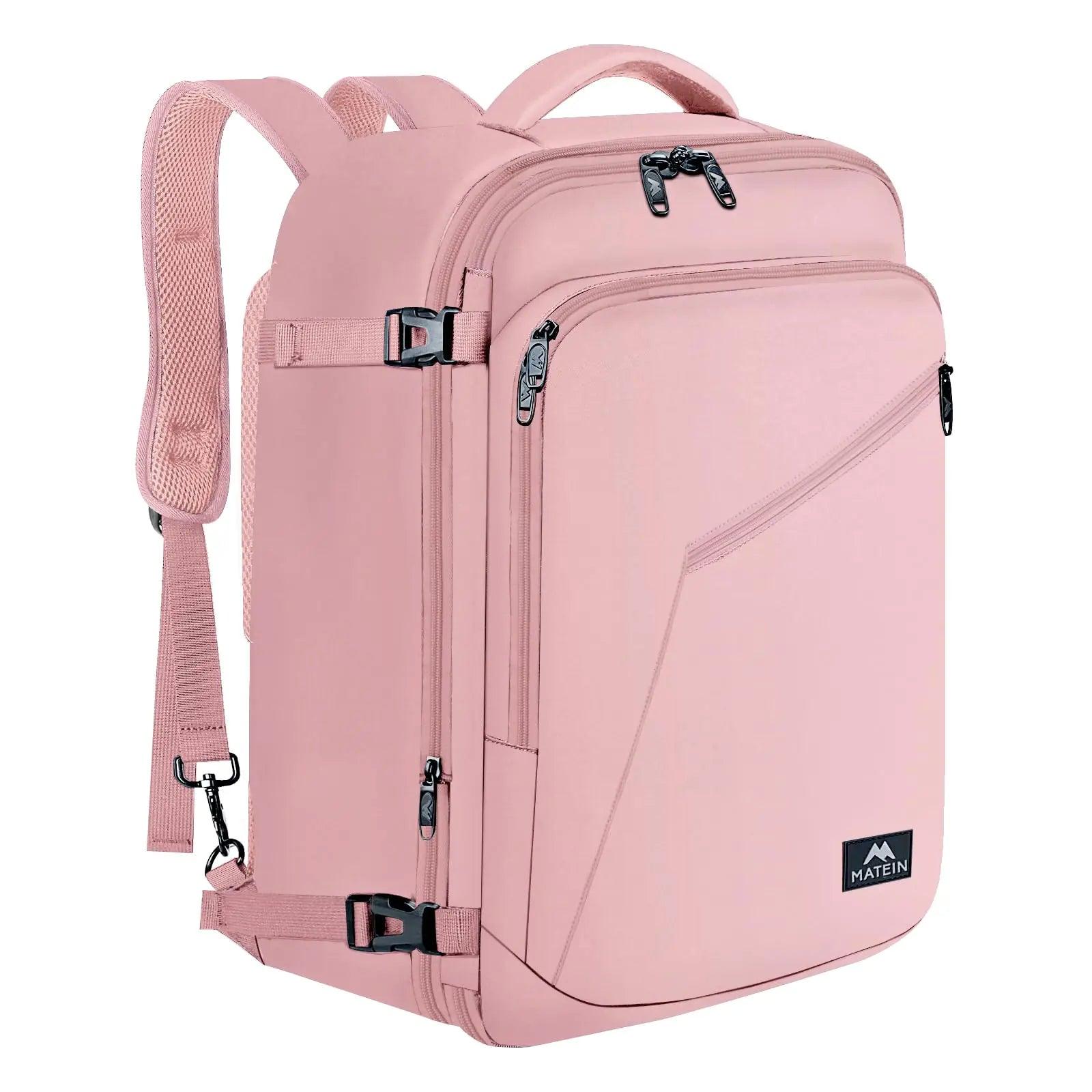 MATEIN Pink Travel Backpack for Women, Large Backpack Airline Approved, Expandable Carry on Backpacks, 35L Convertible Suitcase, Weekender Back Pack for Hiking Sport Gym, Gift for Traveler X-Large - Evallys.com # #