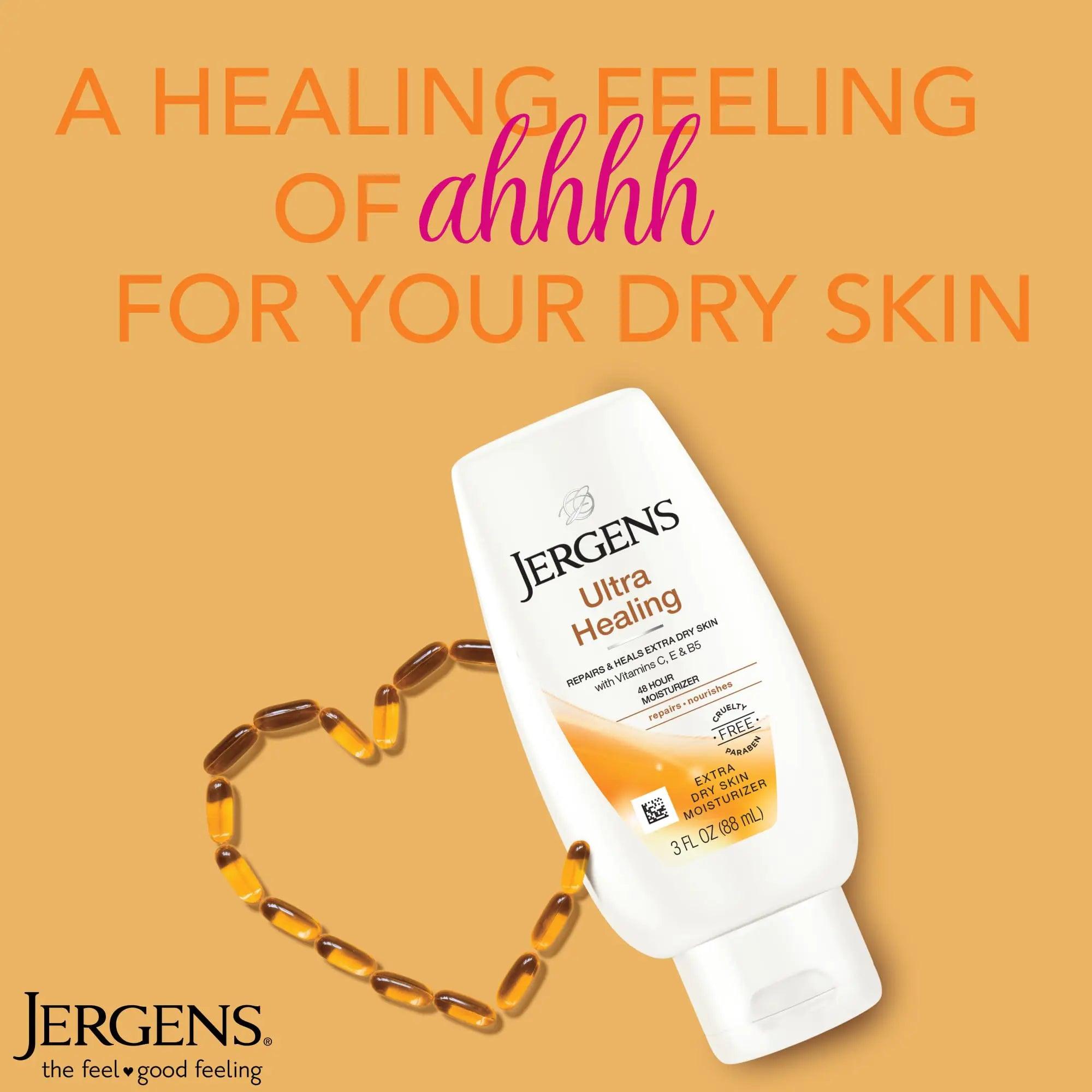 Jergens Ultra Healing Moisturizer for Dry Skin, Hand and Body Lotion, with Hydralucence Blend, Vitamins C, E and B5, 3 Oz, Pack of 8 3 Fl Oz (Pack of 8) - Evallys.com # #