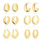 Wgoud Chunky Hoop Earrings Set 14K Gold Hoop Earrings for Women Hypoallergenic, Thick Hoops Earring set, Twist Huggie Hoop Earring 6 Prs Chunky Gold - Evallys.com # #