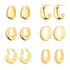 Wgoud Chunky Hoop Earrings Set 14K Gold Hoop Earrings for Women Hypoallergenic, Thick Hoops Earring set, Twist Huggie Hoop Earring 6 Prs Chunky Gold - Evallys.com # #