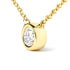 10K Gold 1/10 Carat Round Brilliant-Cut Diamond Modern Bezel-Set Solitaire 16"-18" Pendant Necklace - Evallys.com # #