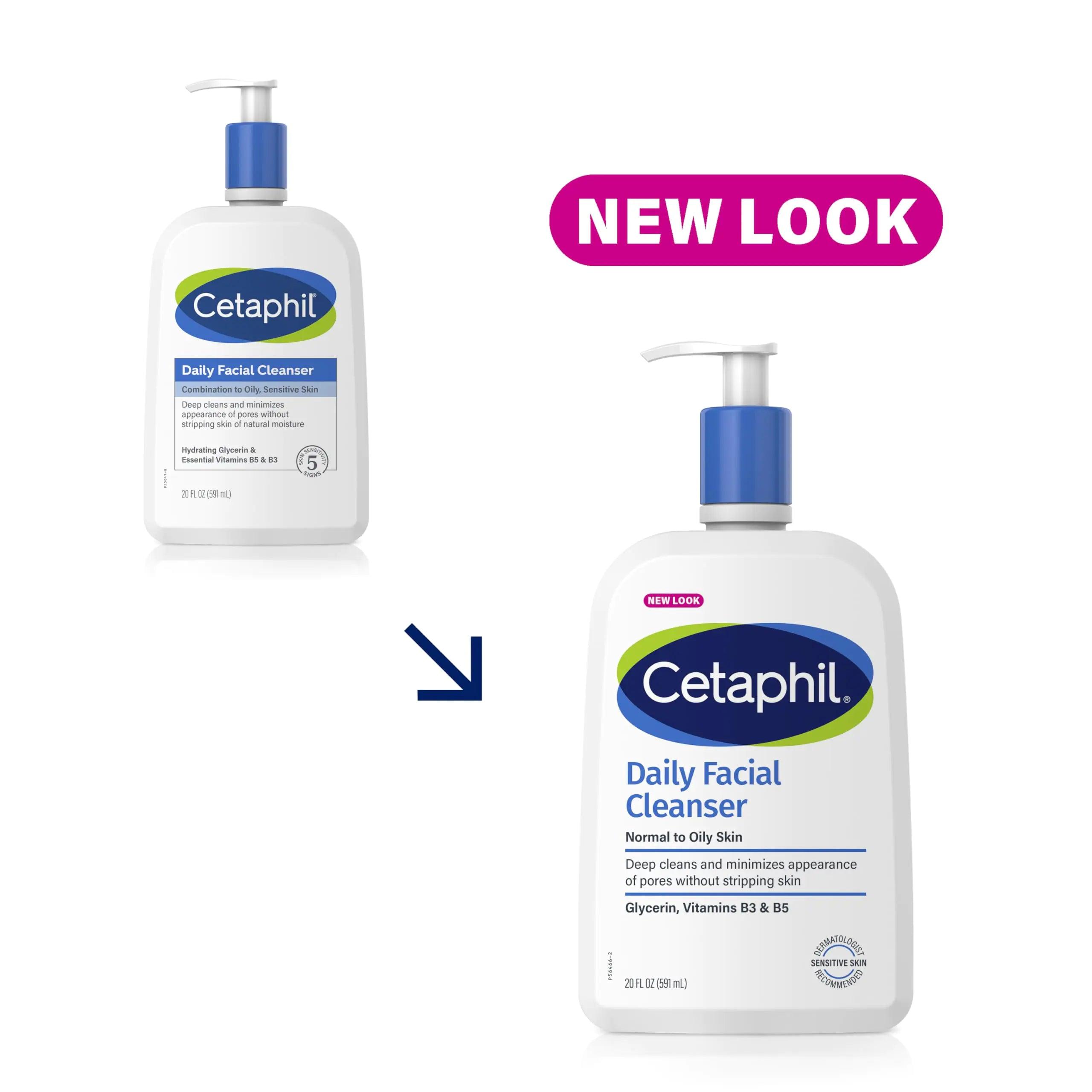 Cetaphil Face Wash, Daily Facial Cleanser for Sensitive, Combination to Oily Skin, NEW 20 oz, Gentle Foaming, Soap Free, Hypoallergenic NEW 20oz - Evallys.com # #