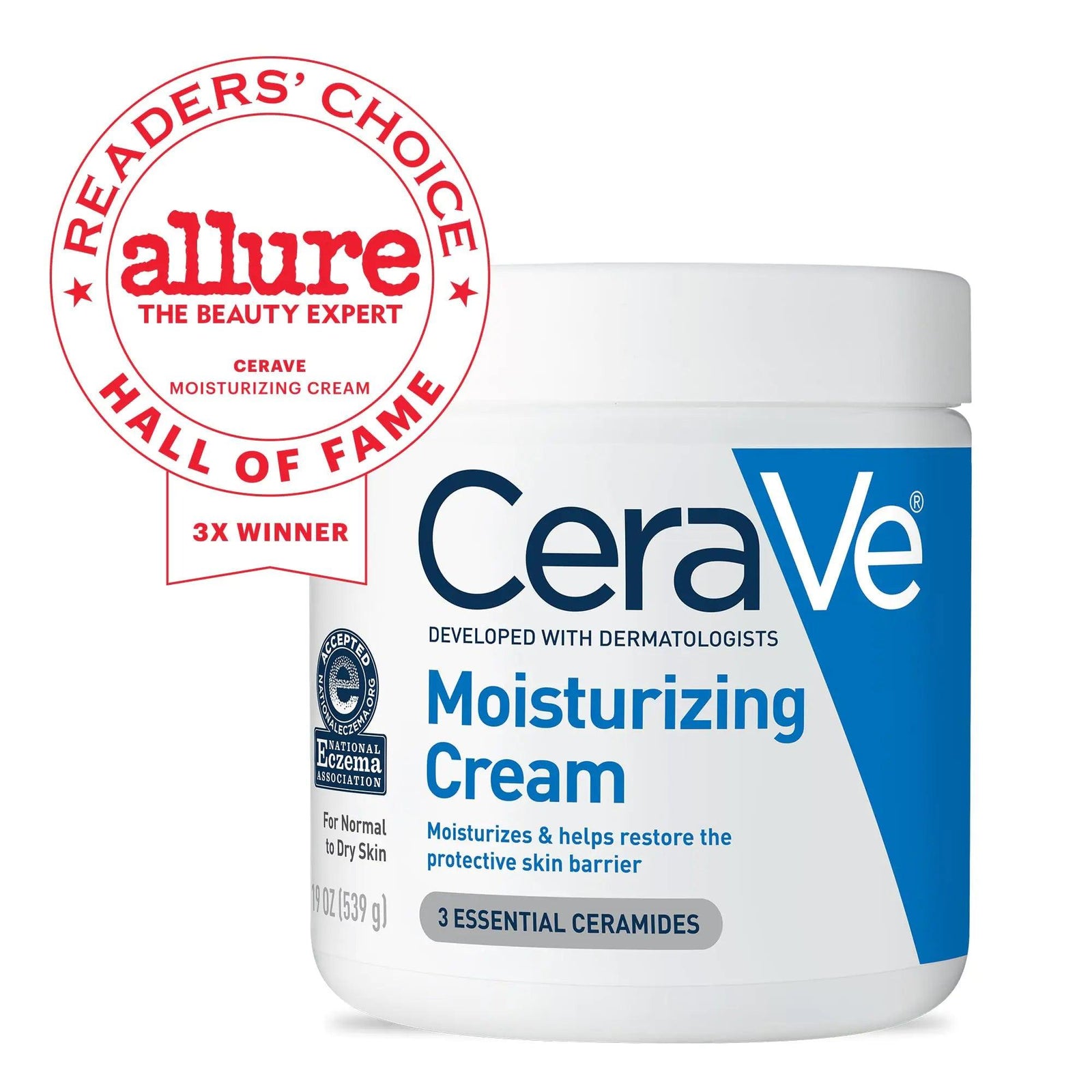 CeraVe Moisturizing Cream | Body and Face Moisturizer for Dry Skin | Body Cream with Hyaluronic Acid and Ceramides | Daily Moisturizer | Oil-Free | Fragrance Free | Non-Comedogenic | 19 Ounce 1.19 Pound (Pack of 1) - Evallys.com # #