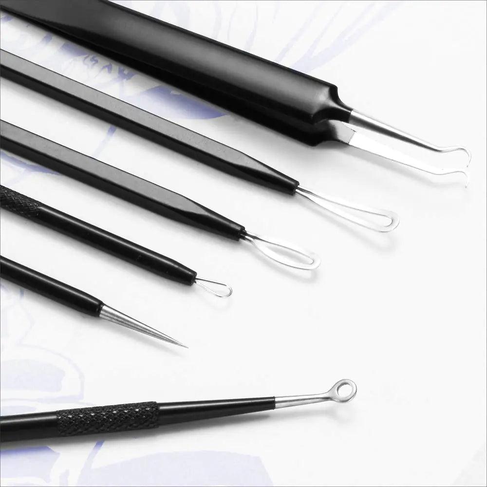 Blackhead Remover Pimple Popper Tool Kit - (6 Piece Kit) - Professional Stainless Pimples Comedone Extractor Removal Tool - Evallys.com # #