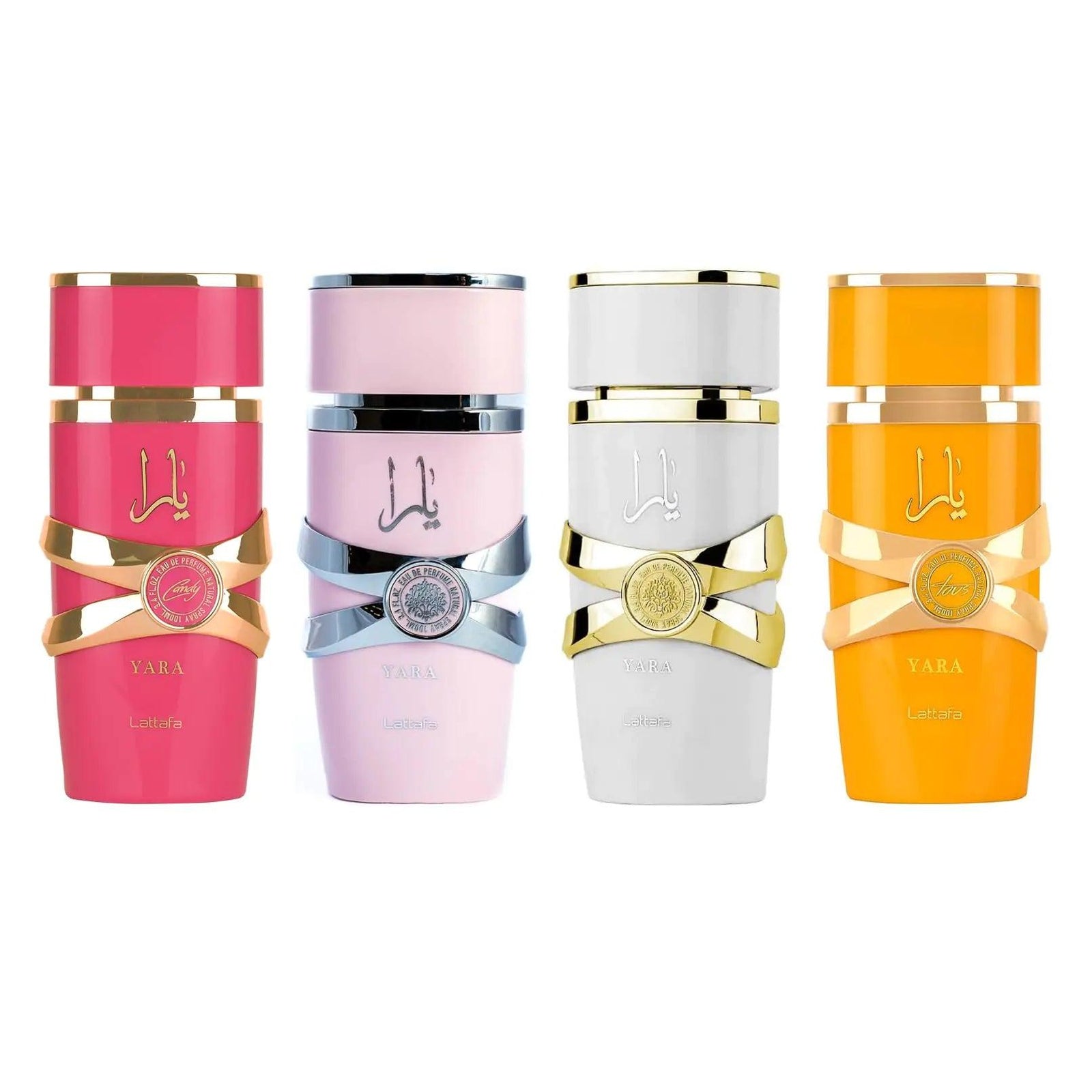 Lattafa 4 Piece Set Eau De Parfum Spray for Women (3.4 Ounce Yara + 3.4 Ounce Yara Moi + 3.4 Ounce Yara Tous + 3.4 Ounce Yara Candy) Yara Set 3.4 Fl Oz (Pack of 4) - Evallys.com # #