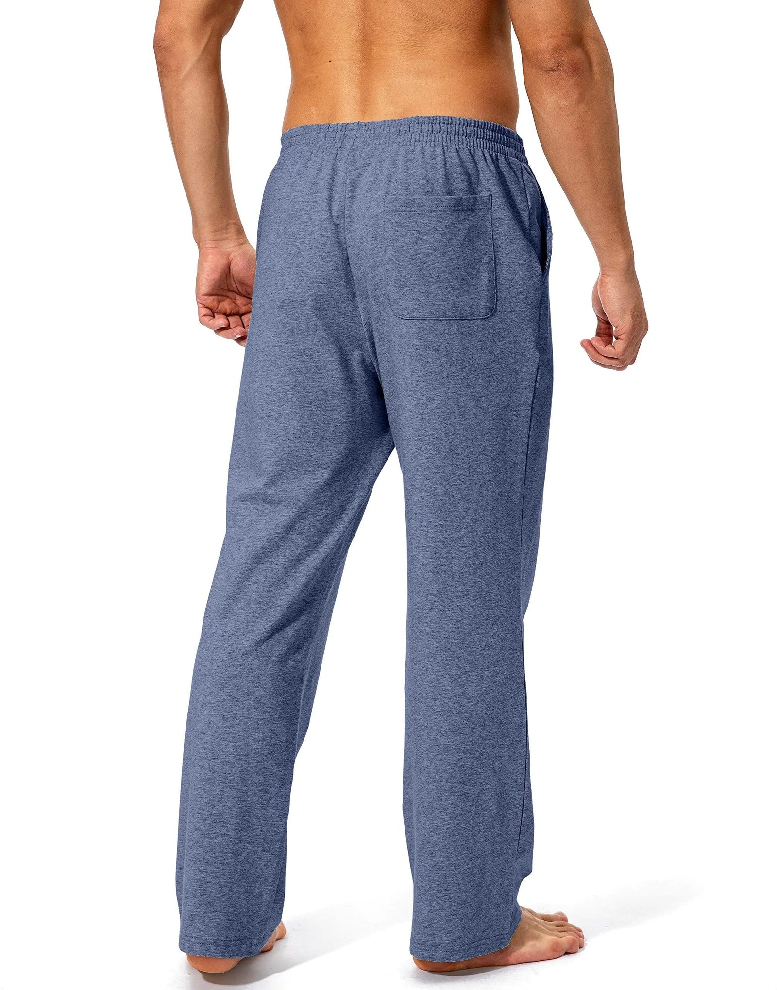 Pudolla Men's Cotton Yoga Sweatpants Athletic Lounge Pants Open Bottom Casual Jersey Pants for Men with Pockets XX-Large Navy Heather - Evallys.com # #