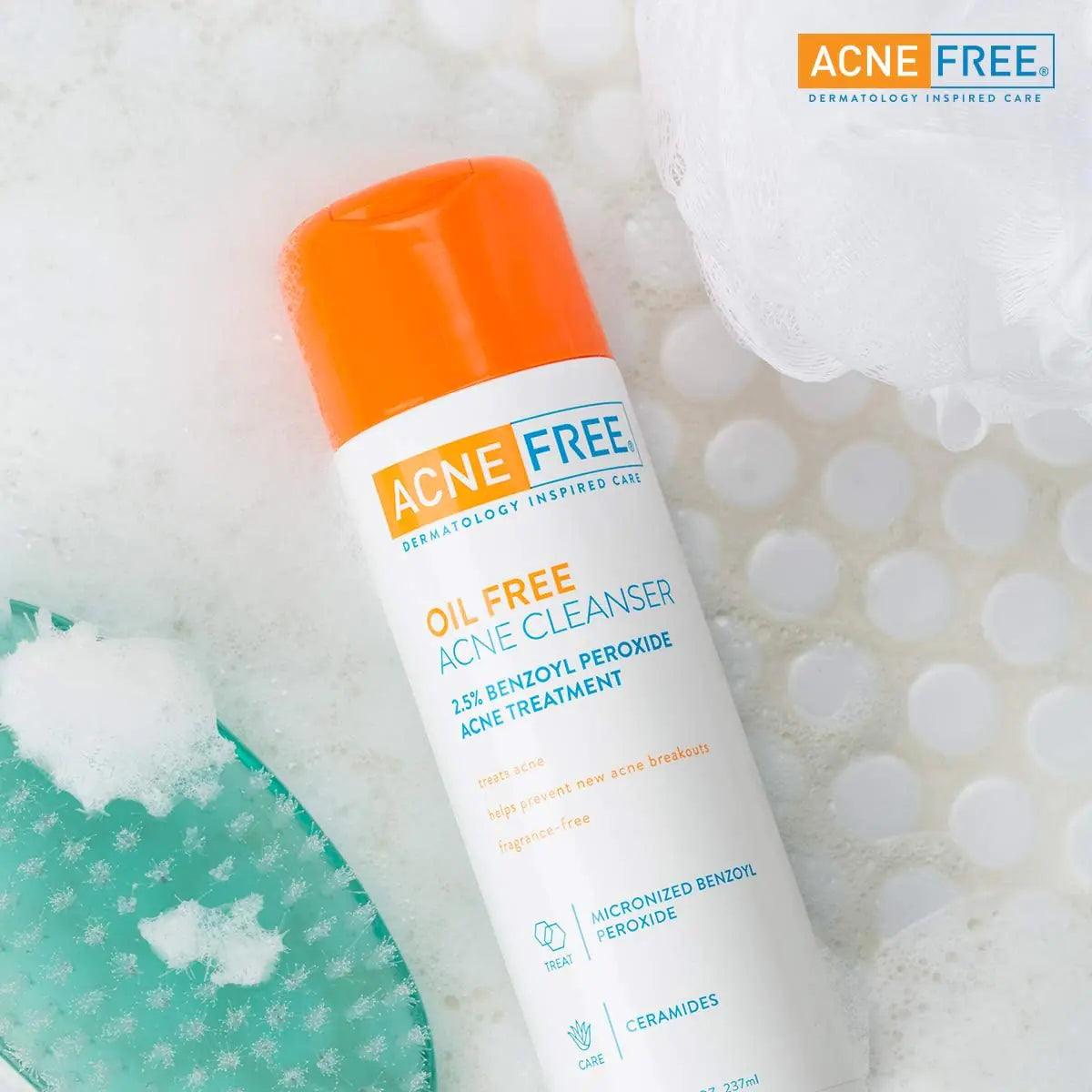 AcneFree Acne Free Oil-Free Cleanser, Benzoyl Peroxide 2.5% with Glycolic Acid to Prevent and Treat Breakouts Unscented, 8 Fl Oz 8 Ounce (Pack of 1) - Evallys.com # #