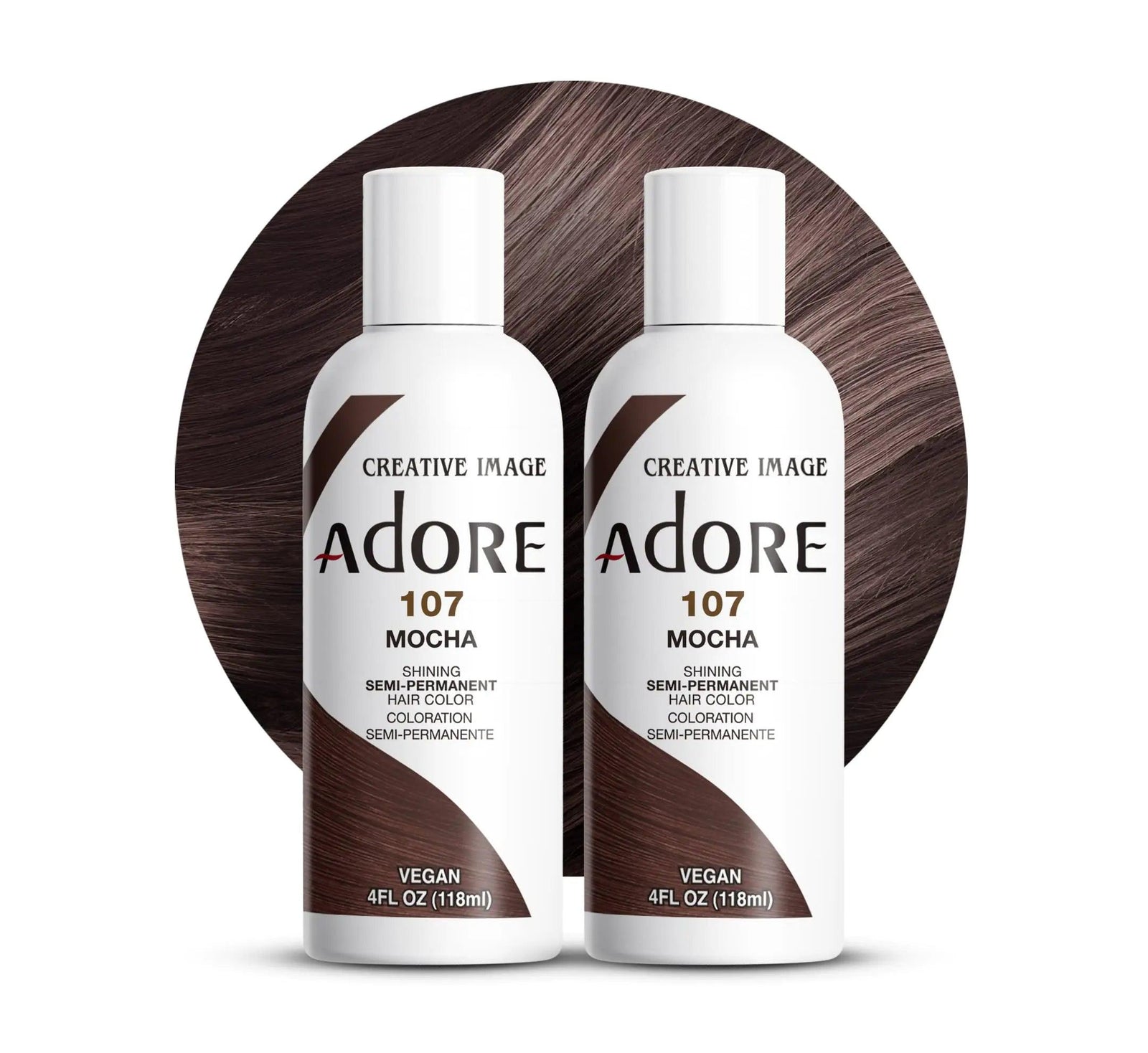 Adore Semi Permanent Hair Color - Vegan and Cruelty-Free Brown Hair Dye - 4 Fl Oz - 107 Mocha (Pack of 2) 4 Fl Oz (Pack of 2) - Evallys.com # #