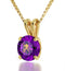 14k Yellow Gold Aquarius Necklace Zodiac Pendant 24k Gold inscribed on Crystal - Evallys.com # #