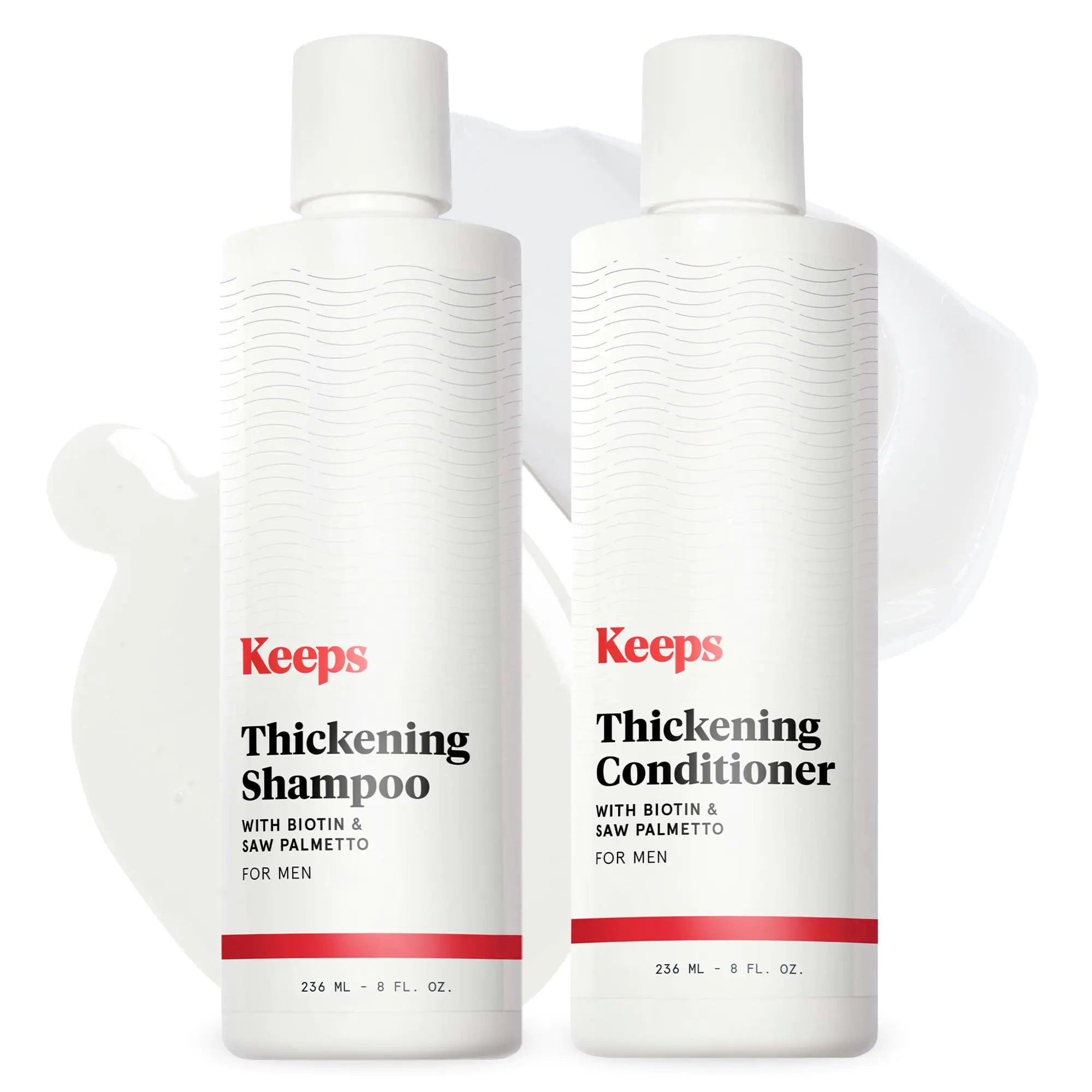 Keeps Hair Growth Shampoo and Conditioner Set - Treatment for Thinning Hair and Hair Regrowth - Men's Hair Products Infused with Biotin, Caffeine, & Saw Palmetto Shampoo & Conditioner Set - Evallys.com # #